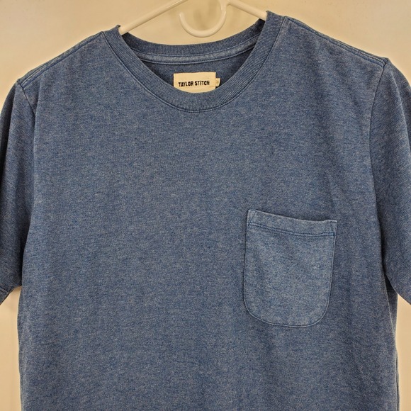 Taylor Stitch Men Heavy Bag Tee Blue Heathered Casual Everyday Pocket T Shirt S - Picture 8 of 8